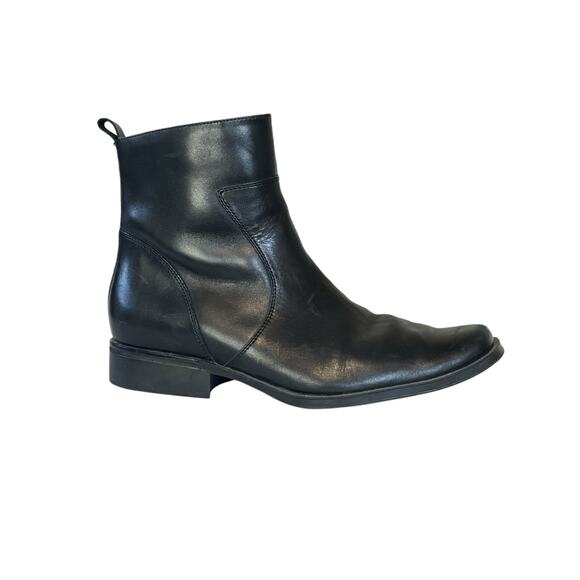 Rockport Men’s Black Leather Chelsea Boots Square Toe Size 10 M - Picture 1 of 8